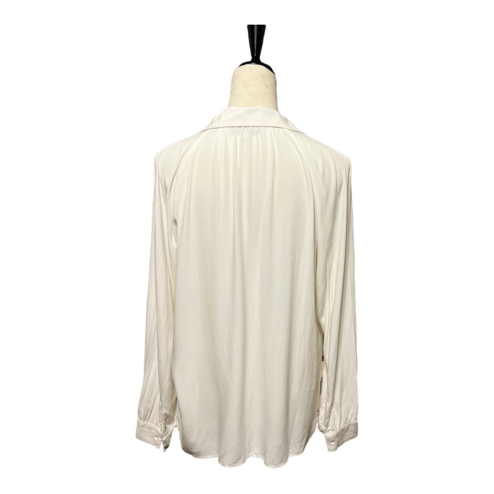 LOFT long sleeve white top button up Medium - Picture 2 of 6